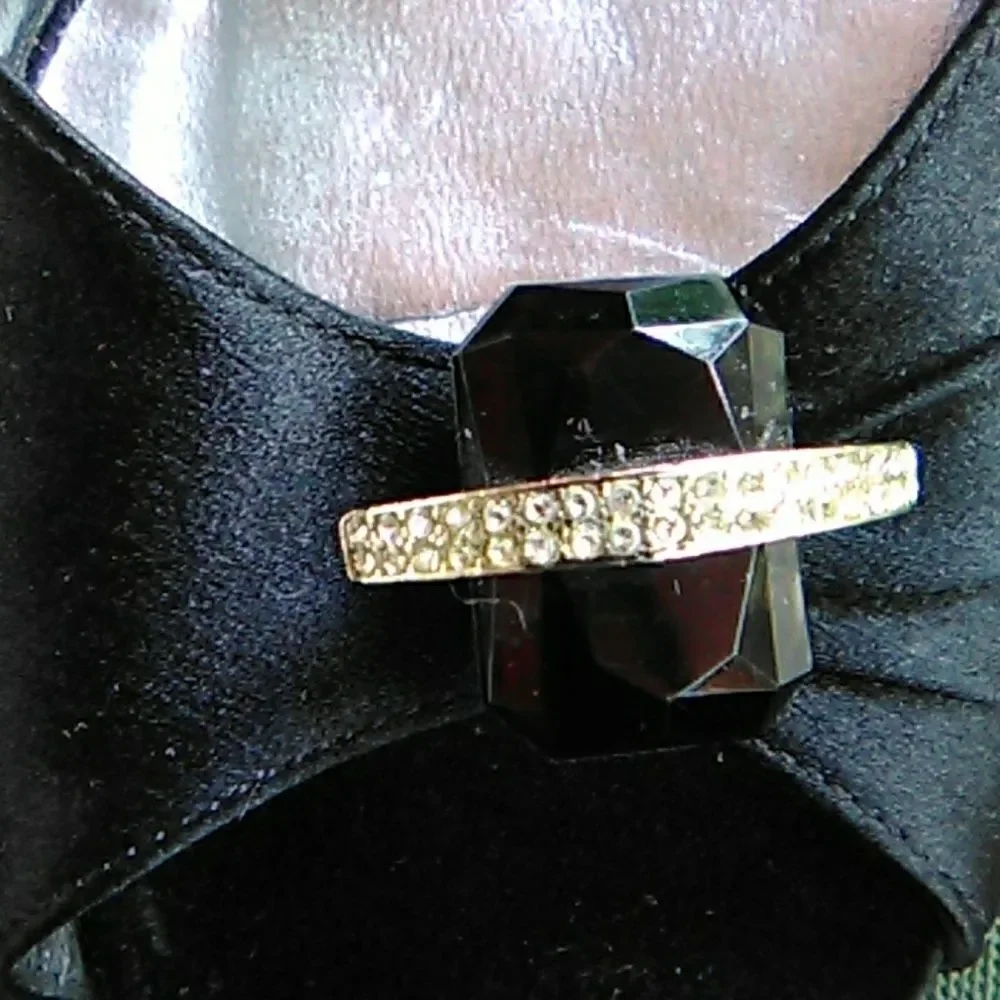 Stuart Weitzman Satin  Embellished Jeweled Heels - Picture 8 of 8